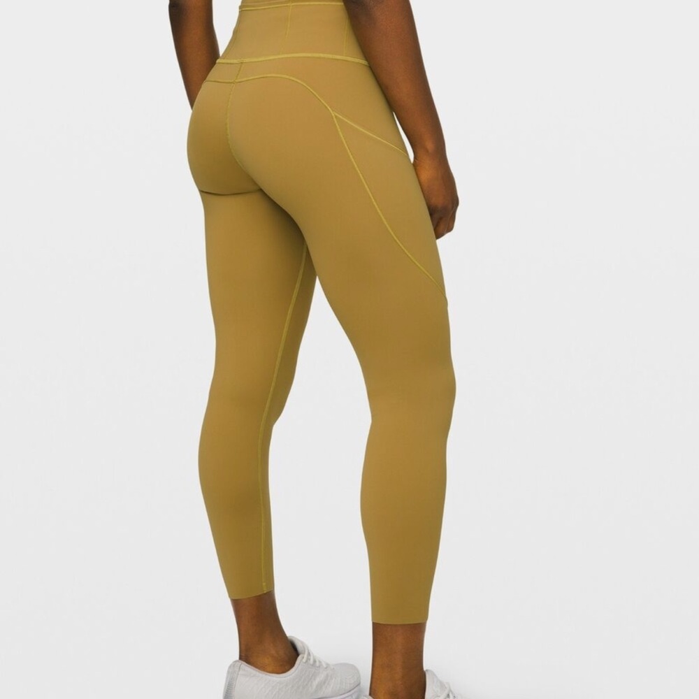 LULULEMON high rise yellow Fast and Free leggings